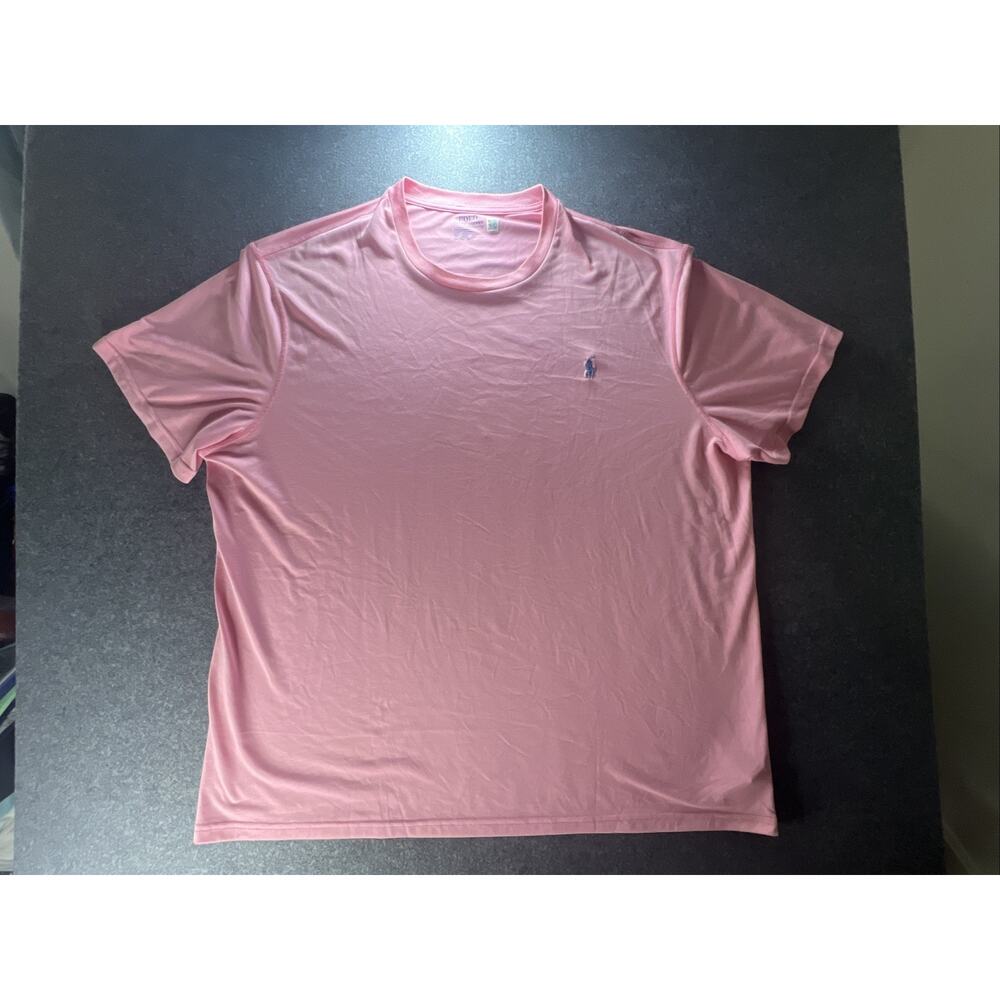 Polo Ralph Lauren Mens 3X BIG Pink Performance Moisture Wicking Tee Authentic